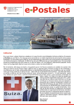 E-Postales - Cooperación Suiza en Bolivia (Boletín Agosto 2013)